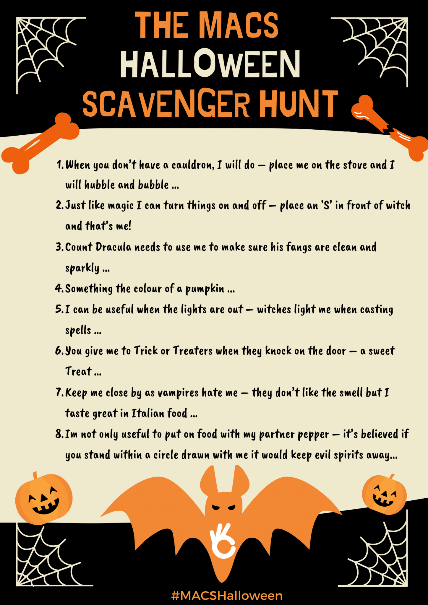 Halloween Scavenger Hunt - MACS Supporting Children & Young People